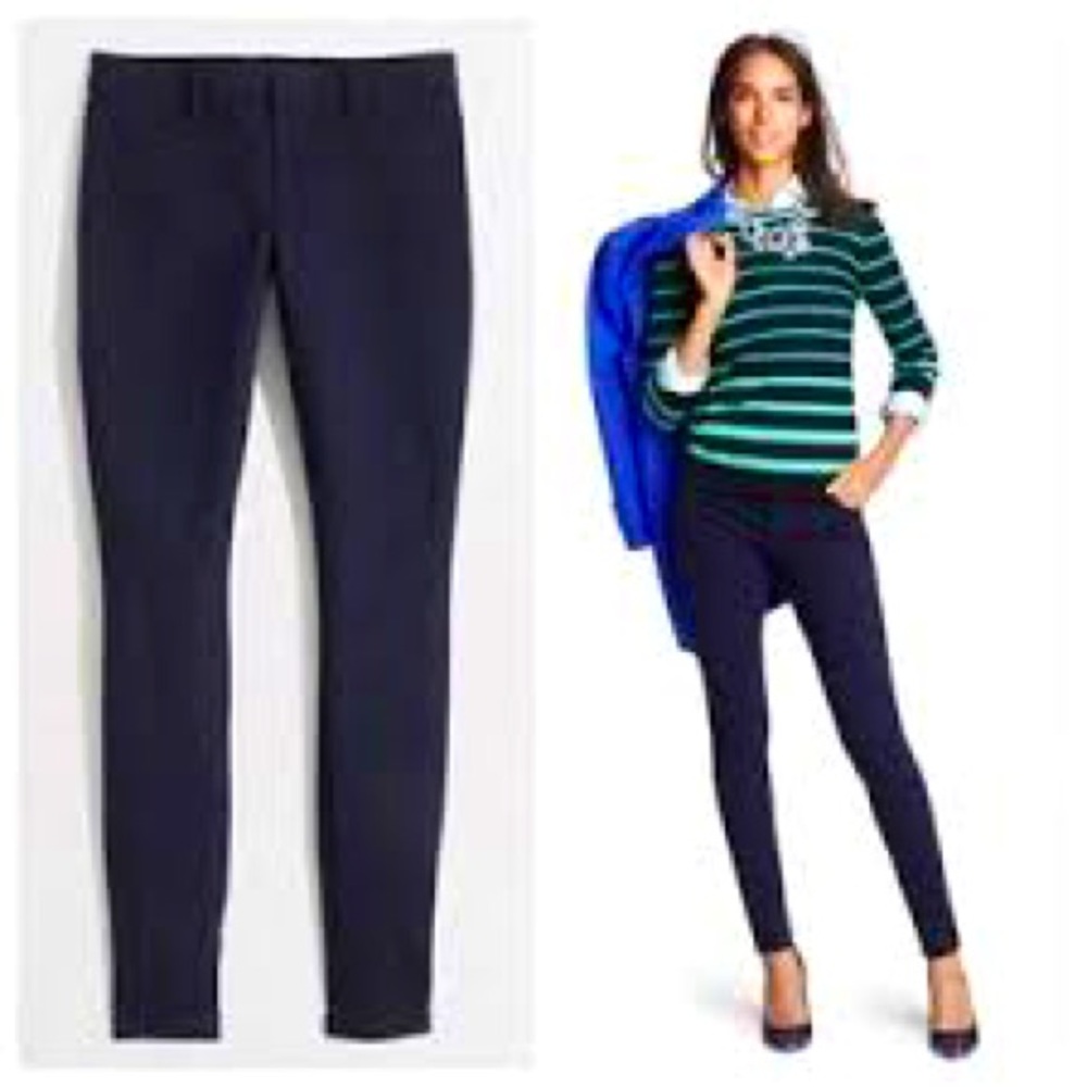 J.Crew The Gigi Pant NAVY BLUE size 4 slim fit leggings stretch ponte pants EUC